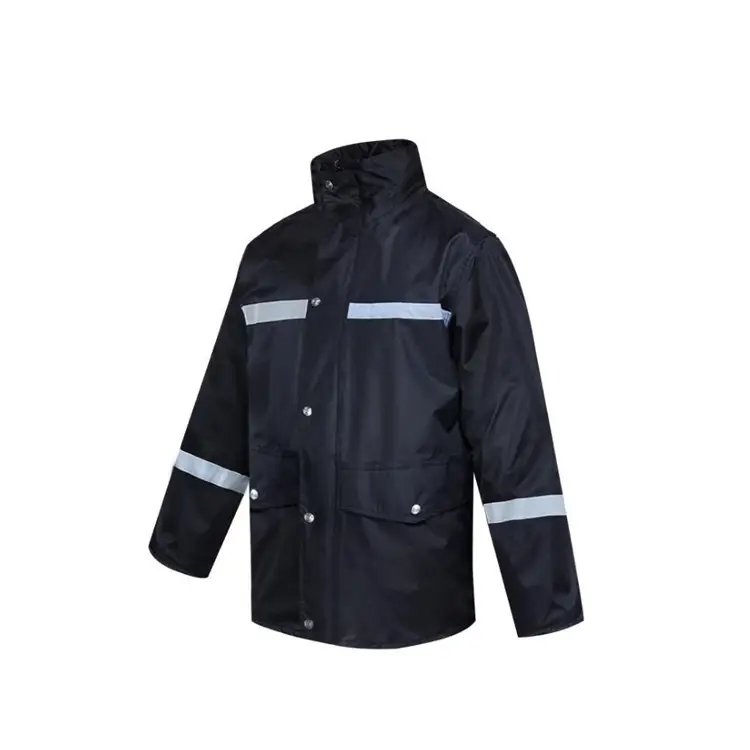 Roupa de trabalho impermeável de manga comprida mais vendida, com faixas refletoras de segurança para uso noturno ao ar livre. 1