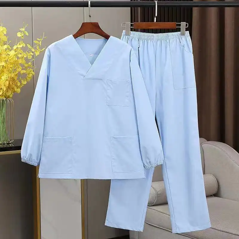 Uniformes médicos unisex personalizados al por mayor, de alta calidad, de manga corta y manga larga, para clínicas dentales y hospitales veterinarios. 1
