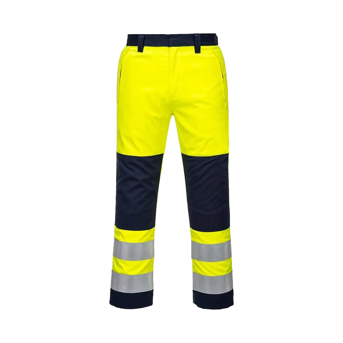 Pantalones de trabajo reflectantes de alta visibilidad con rodillas reforzadas. 1