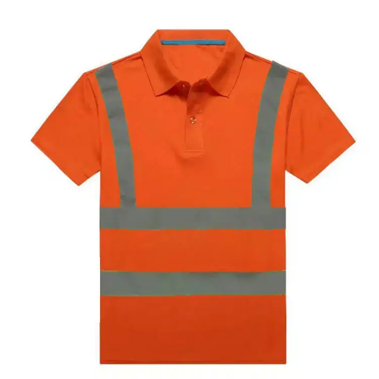 Short-sleeve safety polo shirts with reflective strips are suitable for construction workers 1