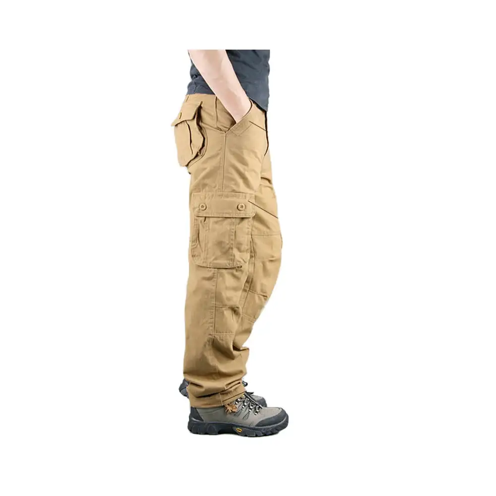 Pantalon cargo en coton confortable et respirant, personnalisé en usine, avec plusieurs poches, idéal pour le travail. 1