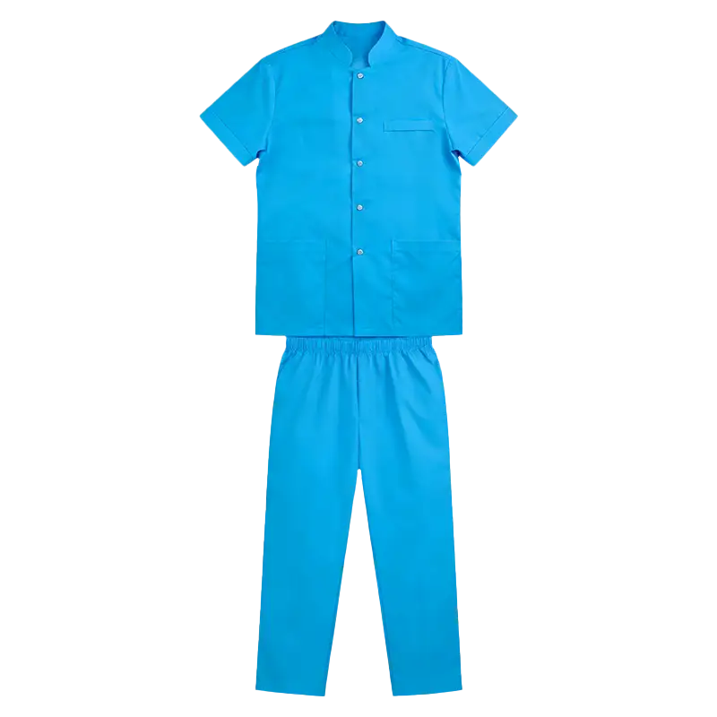 Uniforme médico profesional de manga corta con cuello alto. 1