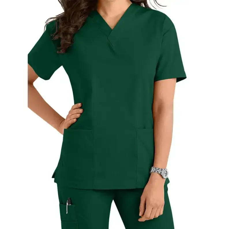 Hot-selling Custom Women's Medical Uniforms High-Quality Hospital Attire Short-Sleeve Jacket Exclusive for Nurses and Beauty Salons 1
